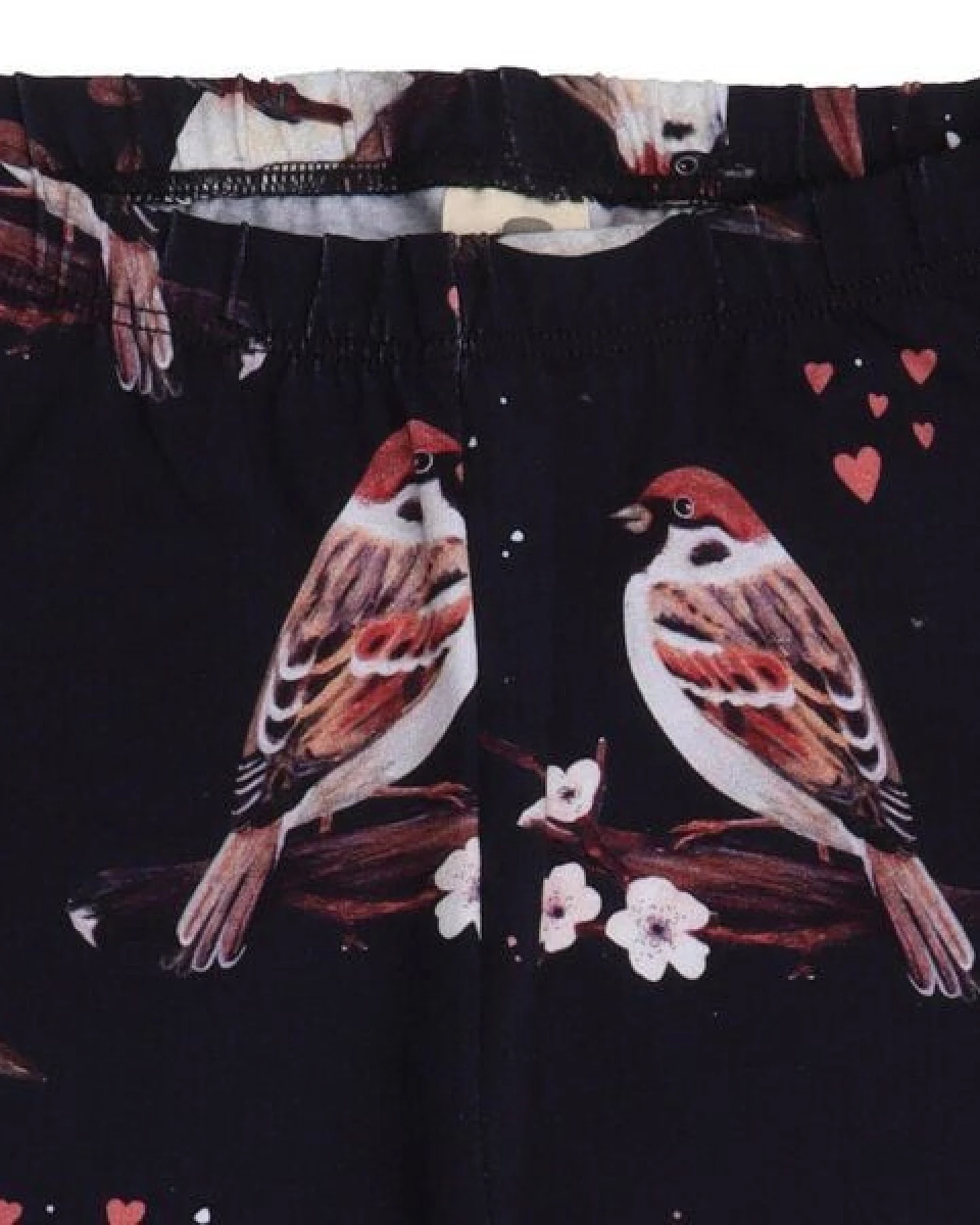 Kinder Leggings GOTS-zertifiziert aus Bio-Baumwolle dunkel mit Spatzen-Motiv – Walkiddy – Ansicht 3