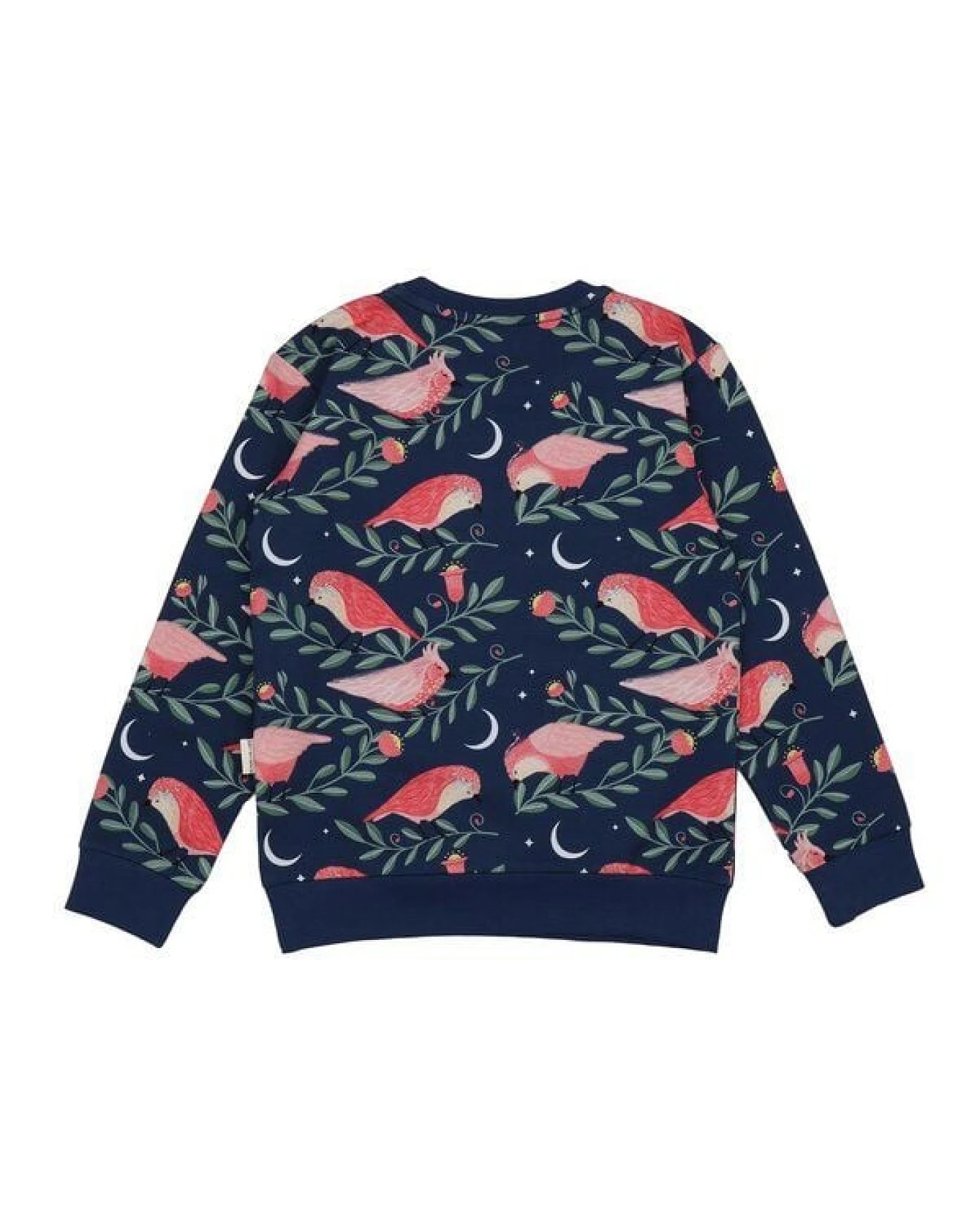 Kinder Sweatshirt GOTS zertifiziert – 95% Bio-Baumwolle, Dunkelblau mit Vogelmotiv, weich & bequem – Ansicht 4