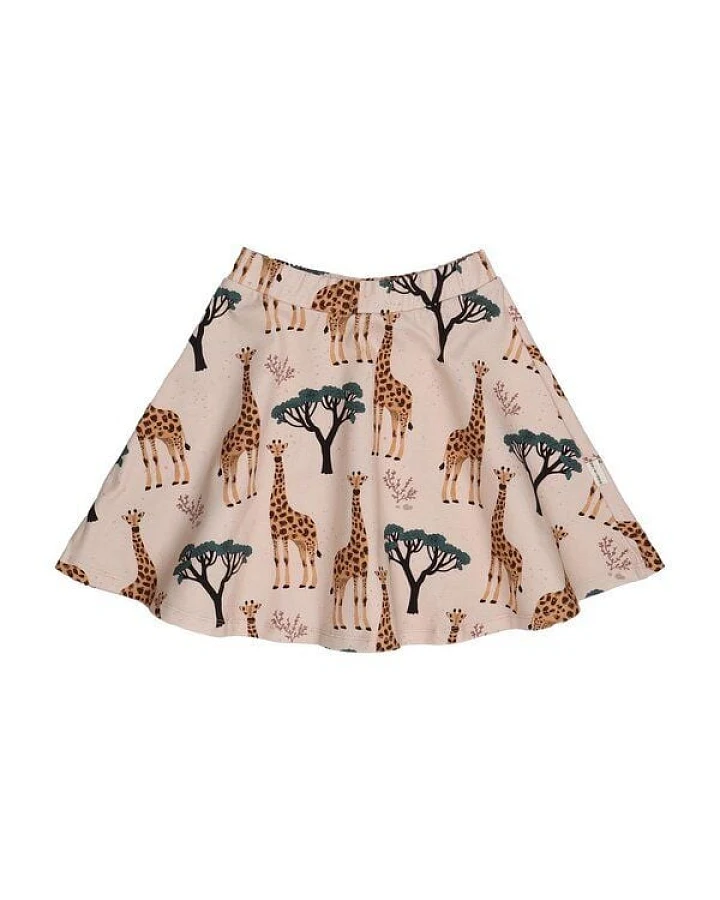 Kinder Rock GOTS-zertifiziert aus Bio-Baumwolle beige mit Giraffen-Motiv – Walkiddy