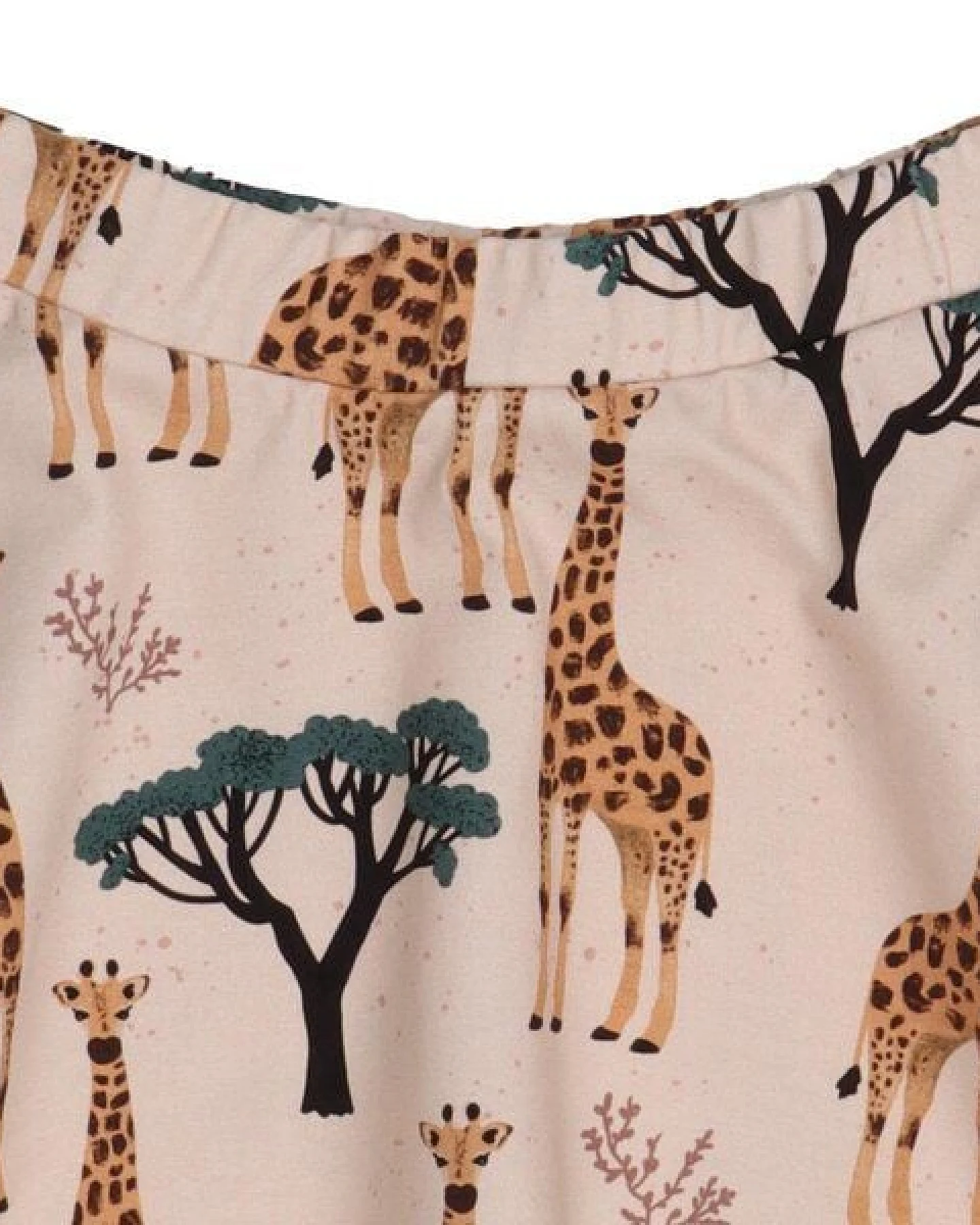 Kinder Rock GOTS-zertifiziert aus Bio-Baumwolle beige mit Giraffen-Motiv – Walkiddy – Ansicht 3