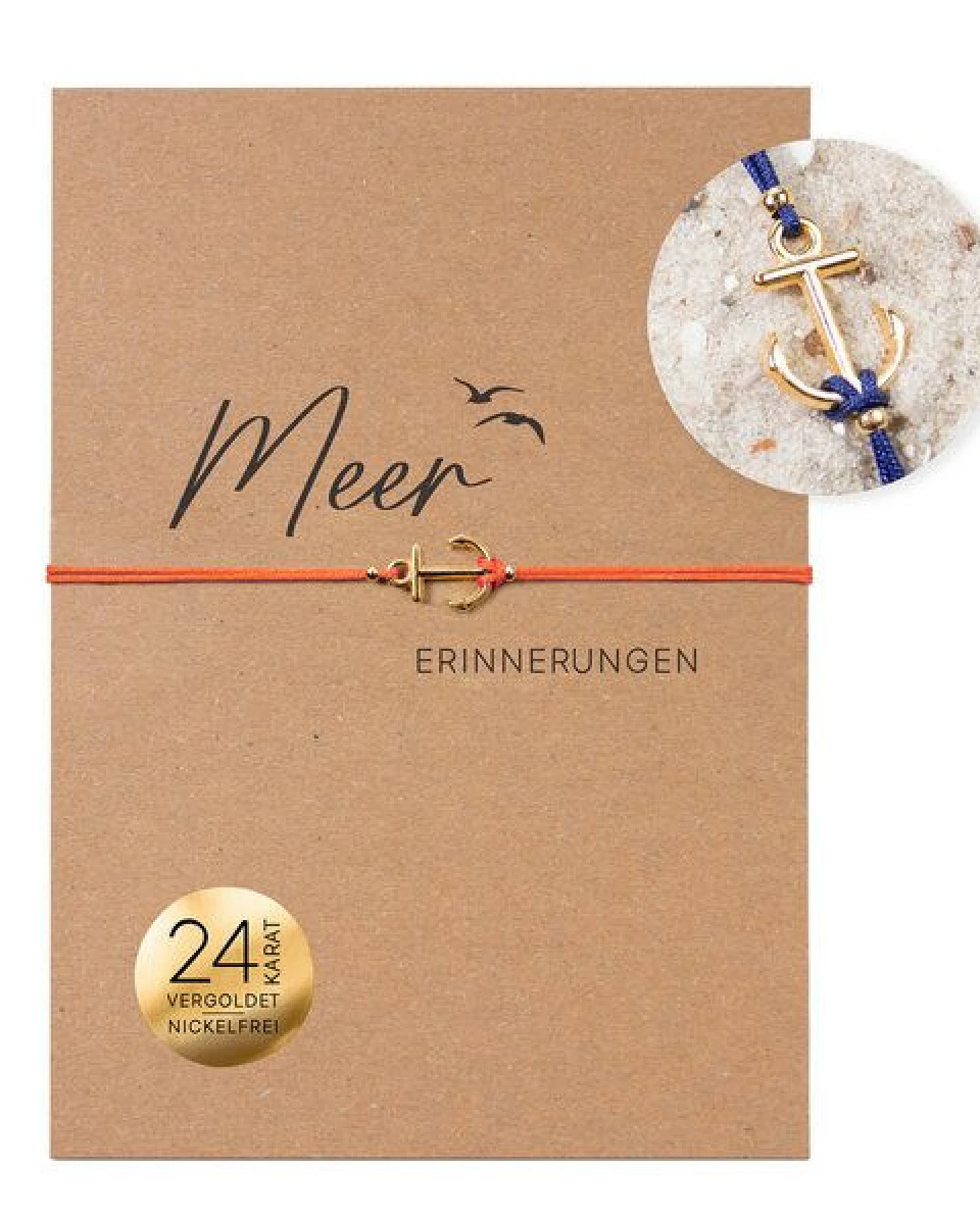 Bow & Hummingbird Armband auf Karte - Anker - Meer-Erinnerungen – Ansicht 2