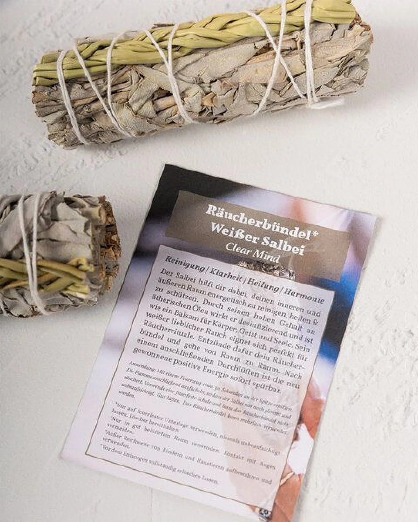 Oh Shanti Räucherbündel Weißer Salbei mit Sweetgrass, 2er Set – Ansicht 2