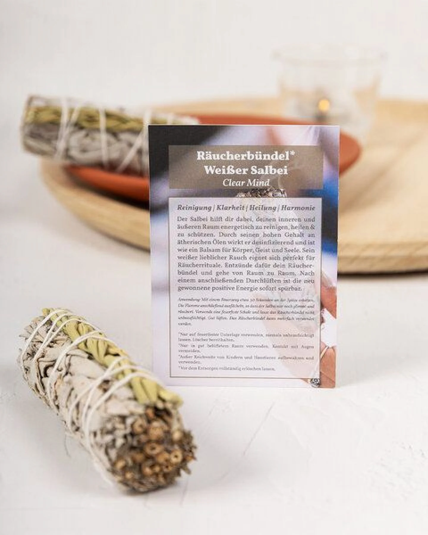 Oh Shanti Räucherbündel Weißer Salbei mit Sweetgrass, 2er Set – Ansicht 3