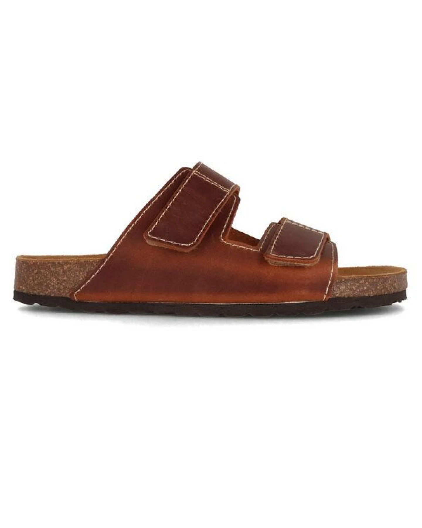 Tuffeln Herren Sandalen mit Klettverschluss und Soft-Korkfußbett Leder-Pantoletten – Ansicht 2