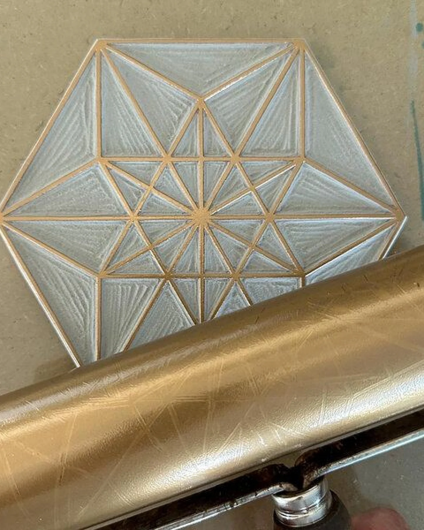 Veskor Cassiopeia VEKTOR EQUILIBRIUM Heilige Geometrie Linoldruck – Ansicht 2