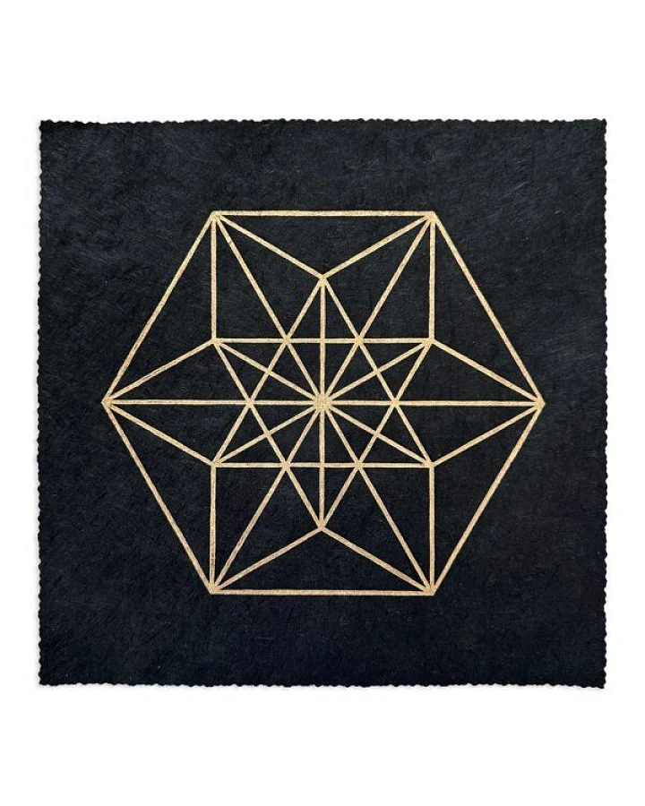 Veskor Cassiopeia VEKTOR EQUILIBRIUM Heilige Geometrie Linoldruck