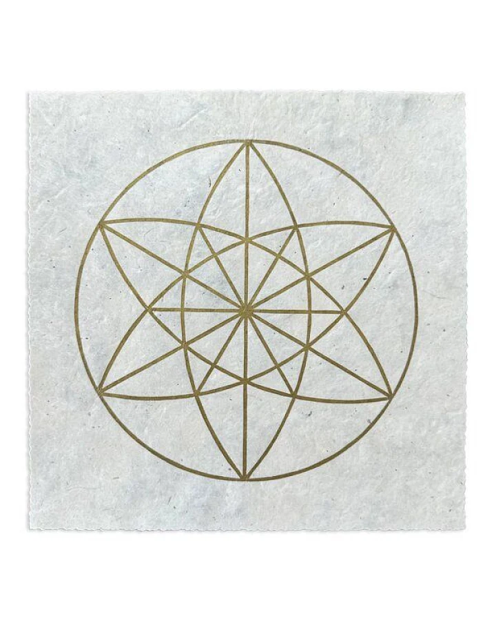 Veskor Cassiopeia VEKTOR EQUILIBRIUM II Heilige Geometrie Linoldruck