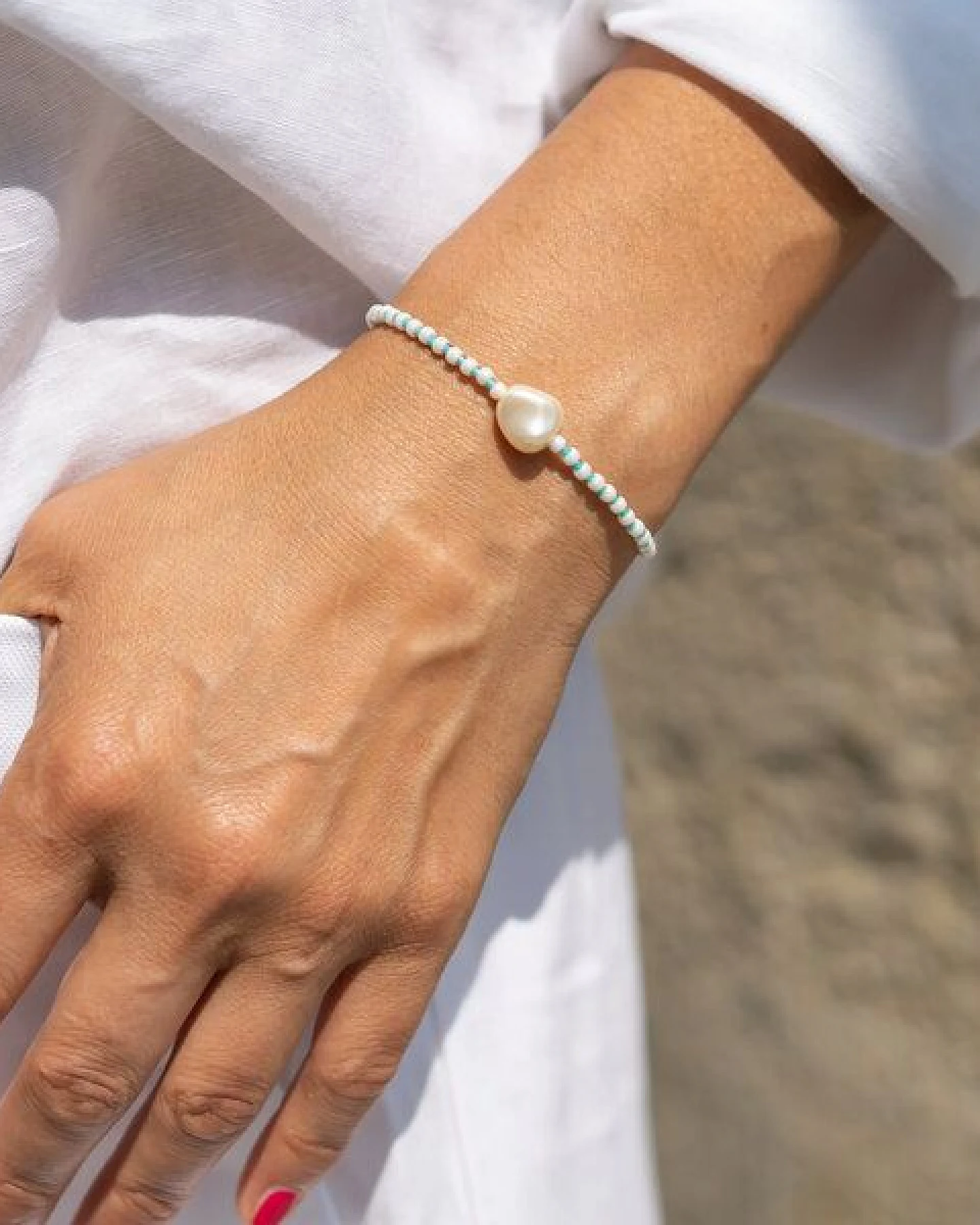 juni Sommer Perlenarmband Maui - vegan – Ansicht 3
