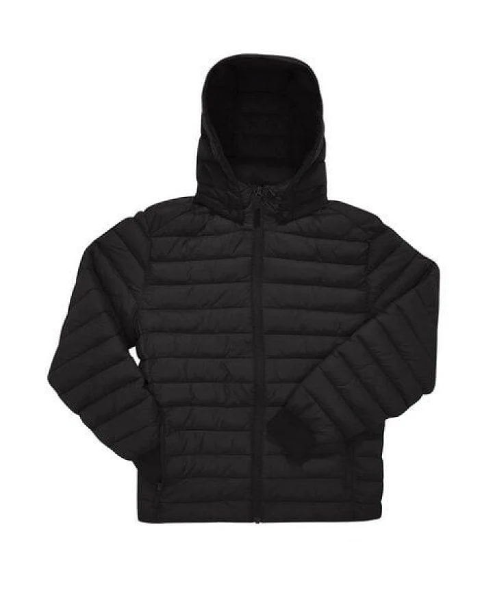 B&C BE INSPIRED Unisex Steppjacke Pufferjacke abnehmbare Kapuze Seitentaschen mit Reißverschluss Wasserabweisend bis Gr. 4XL