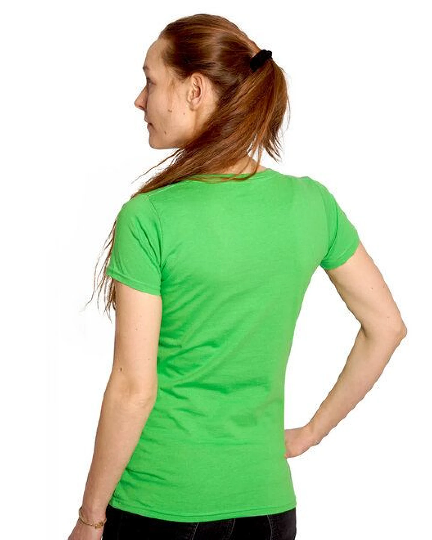 HANDGEDRUCKT "Kiwi" Frauen-T-SHIRT von Earth Positiv Biobaumwolle – Ansicht 2