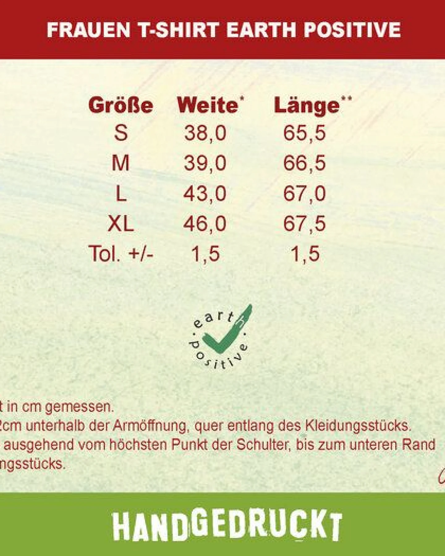 HANDGEDRUCKT "Kiwi" Frauen-T-SHIRT von Earth Positiv Biobaumwolle – Ansicht 3