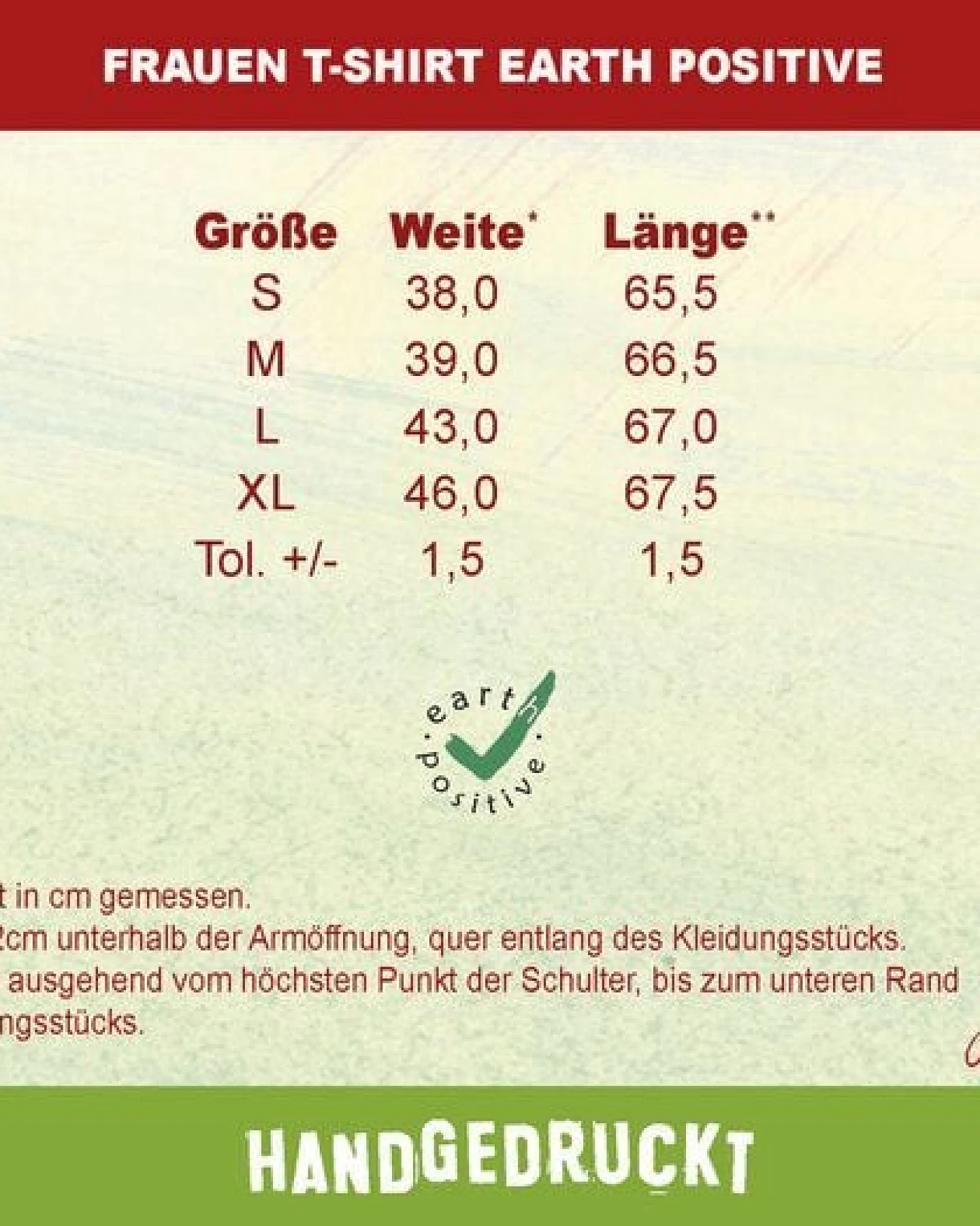 HANDGEDRUCKT "Kiwi" Frauen-T-SHIRT von Earth Positiv Biobaumwolle – Ansicht 3