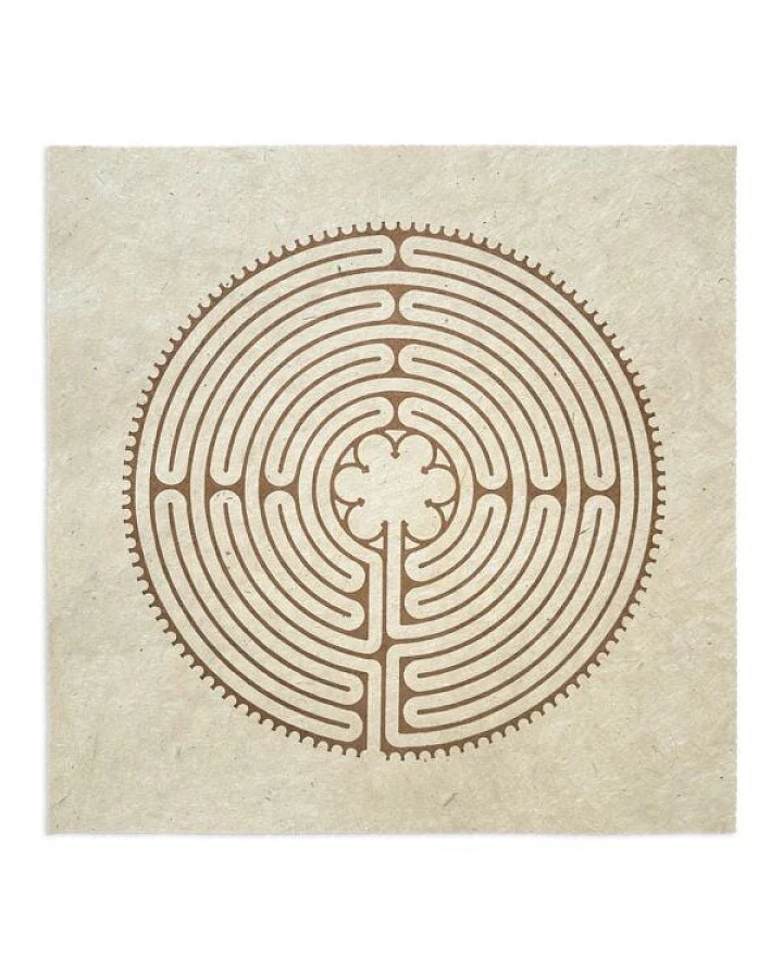 Veskor Cassiopeia LABYRINTH VON CHARTRES der Kathedrale Notre-Dame Linoldruck