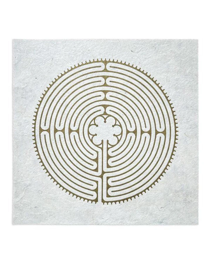 Veskor Cassiopeia LABYRINTH VON CHARTRES der Kathedrale Notre-Dame Linoldruck