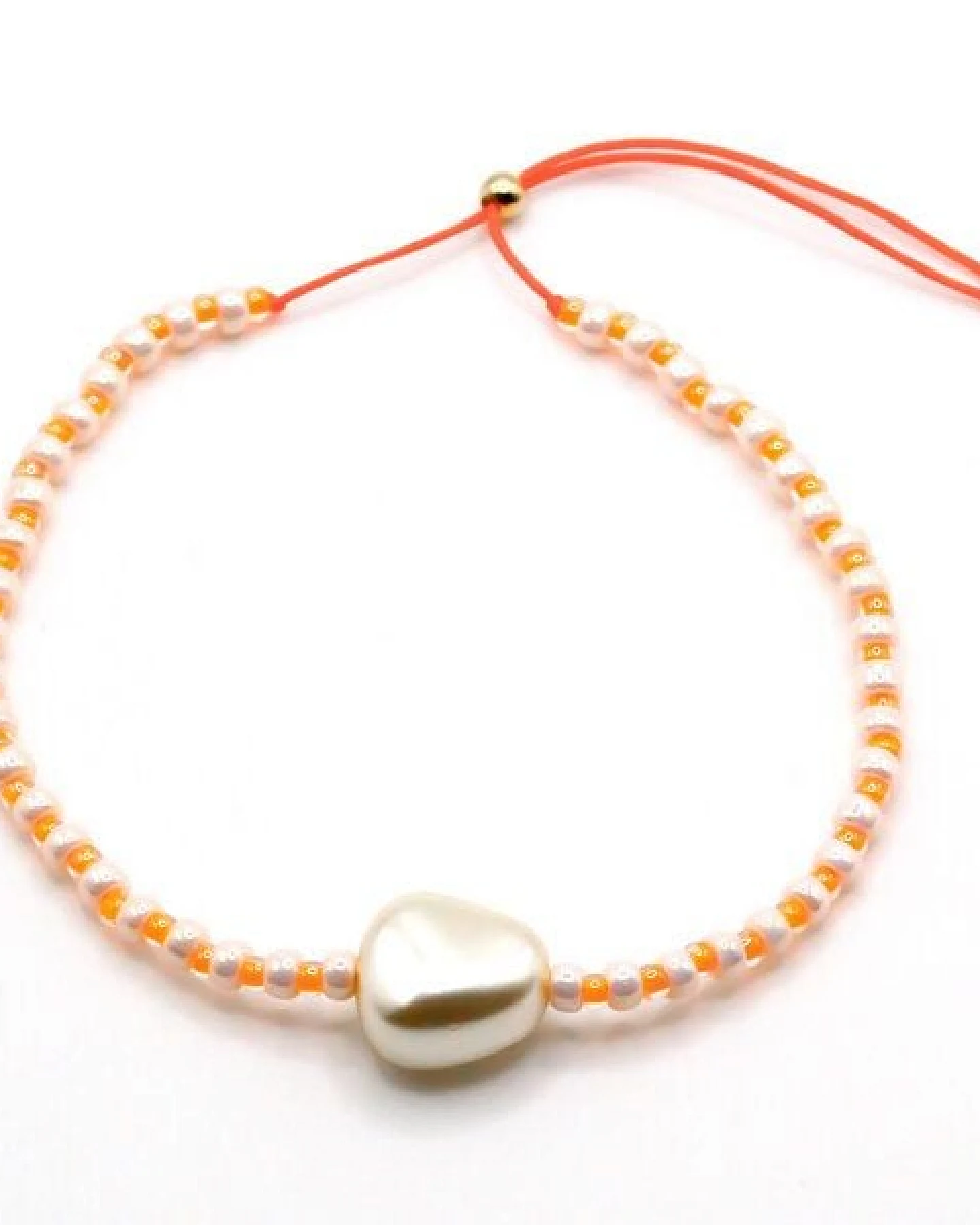 juni Sommer Set Apricot- Perlenarmband und Fußkette – Ansicht 4