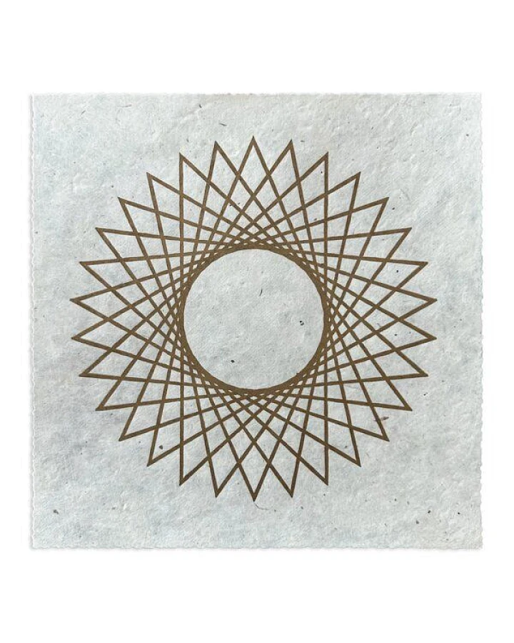 Veskor Cassiopeia STERN POLYGON (30/11) Heilige Geometrie Linoldruck