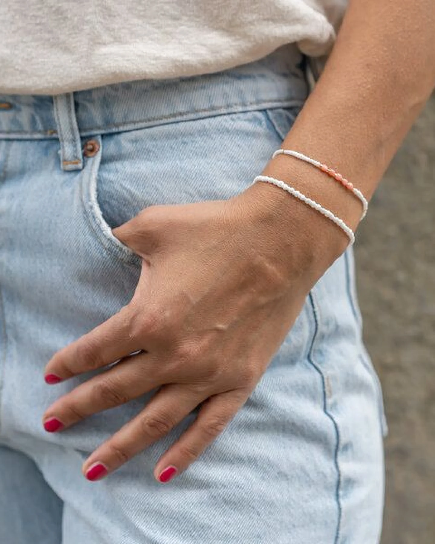 juni Veganes Boho Perlenarmband "Koralle" – Ansicht 2