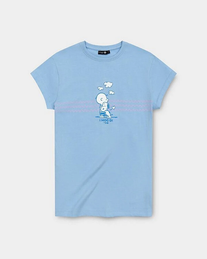 Bavarian Caps Damen T-Shirt I Mog Di Snoopy - Hellblau