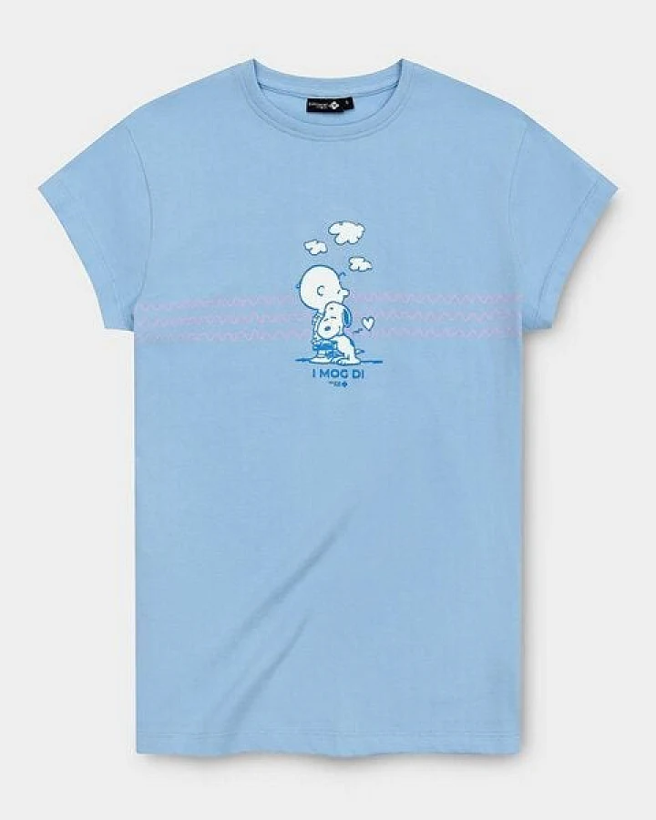 Bavarian Caps Damen T-Shirt I Mog Di Snoopy - Hellblau