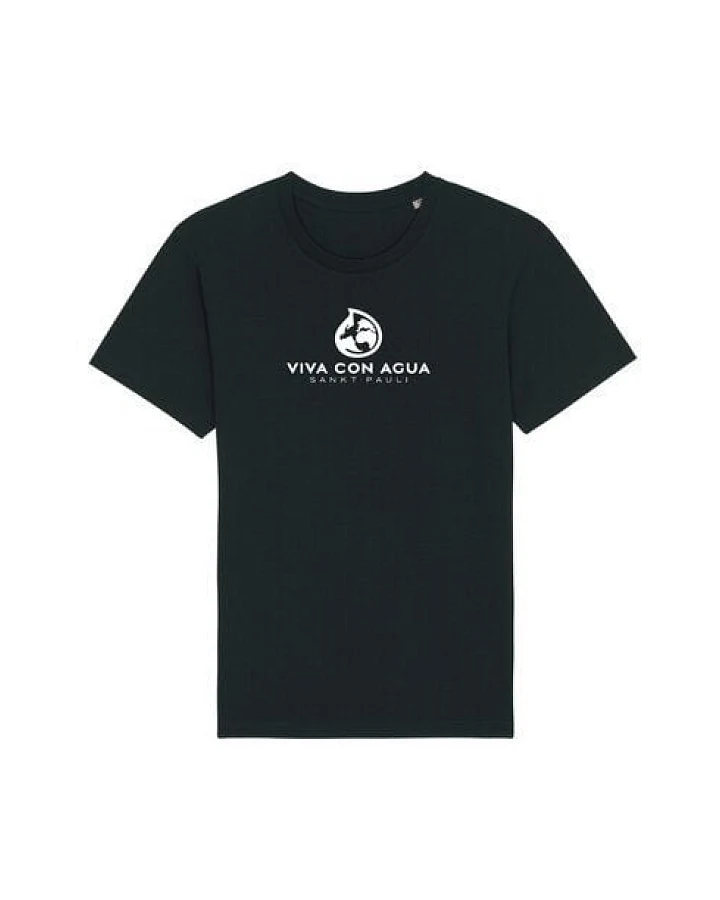 Biobaumwoll T-Shirt schwarz mit Viva con Agua Logo
