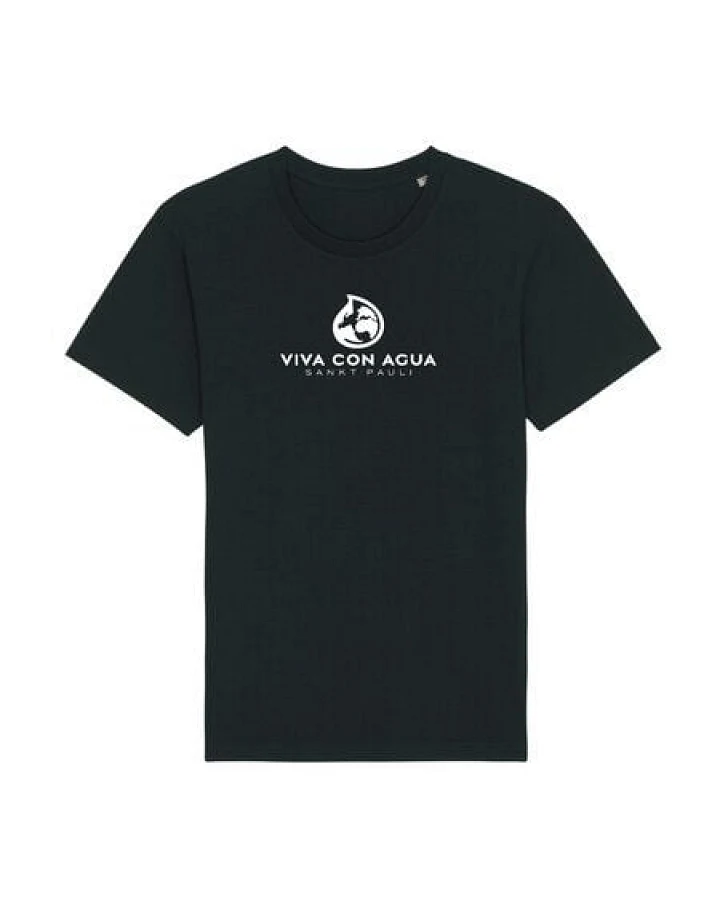 Biobaumwoll T-Shirt schwarz mit Viva con Agua Logo