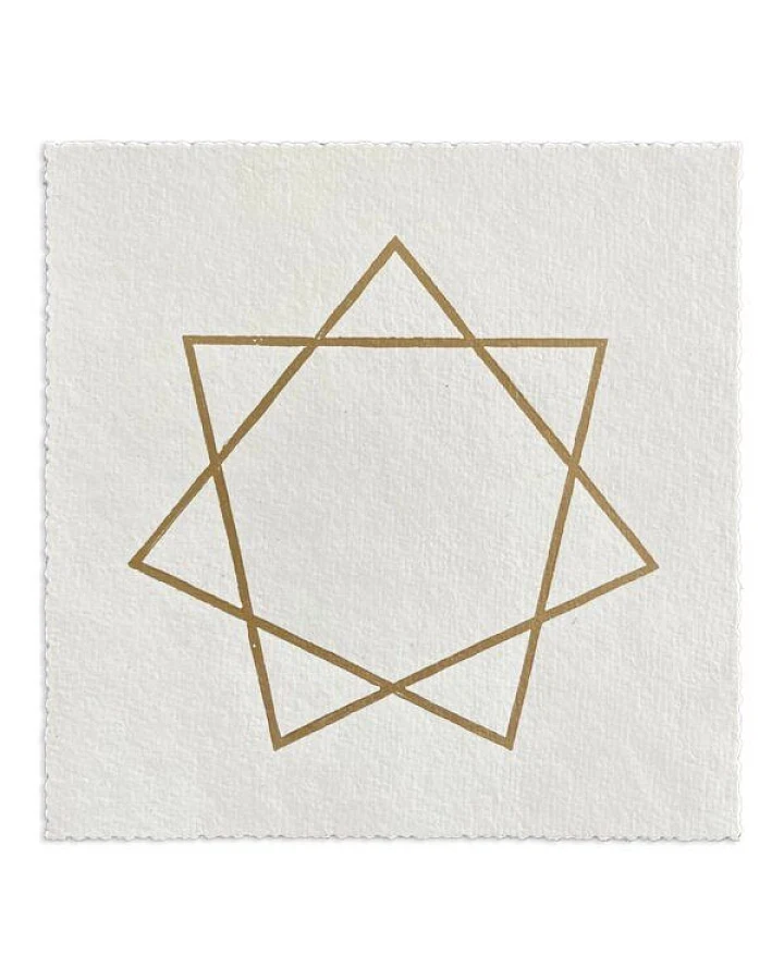Veskor Cassiopeia HEPTAGRAMM (7/2) Heilige Geometrie Linoldruck