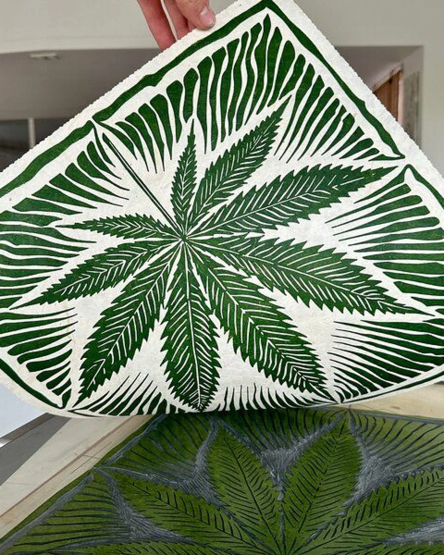 Veskor Cassiopeia CANNABIS BLATT Marihuana Pflanzen Linoldruck – Ansicht 4