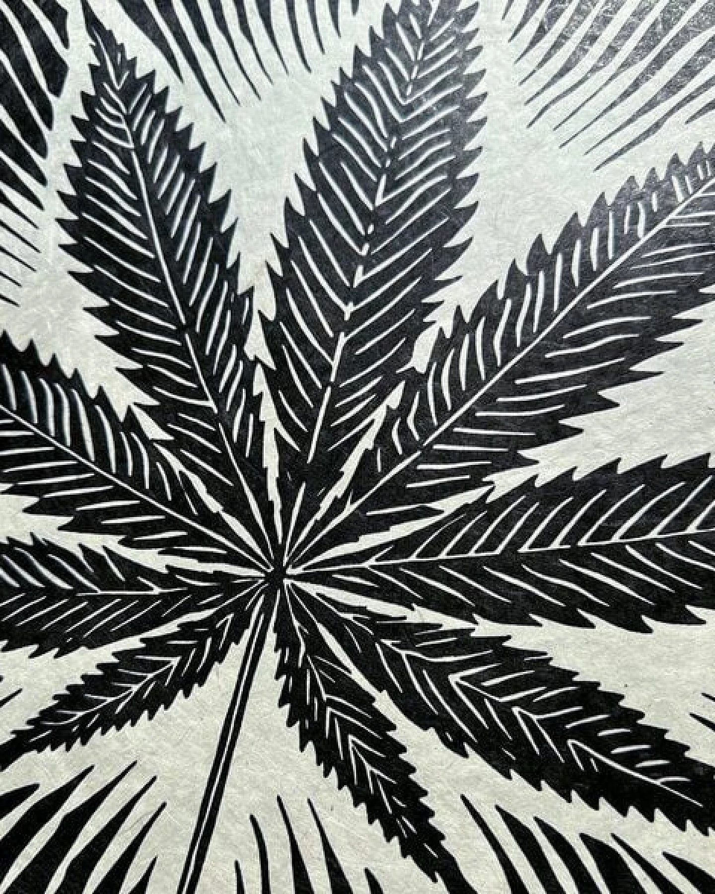 Veskor Cassiopeia CANNABIS BLATT Marihuana Pflanzen Linoldruck – Ansicht 4