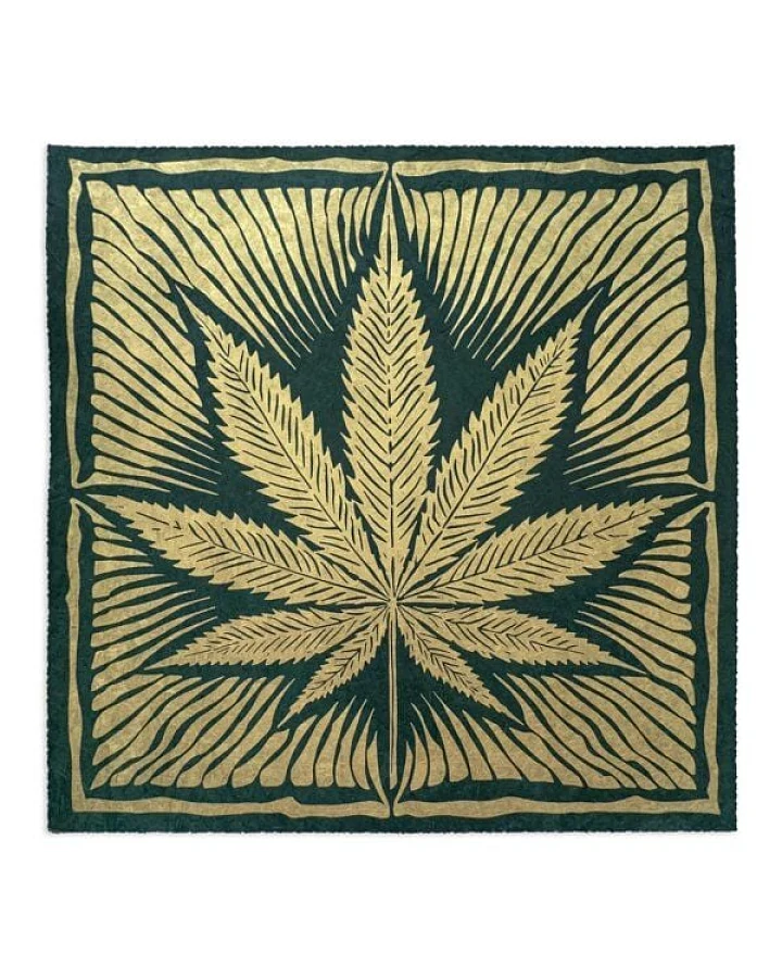 Veskor Cassiopeia CANNABIS BLATT Marihuana Pflanzen Linoldruck