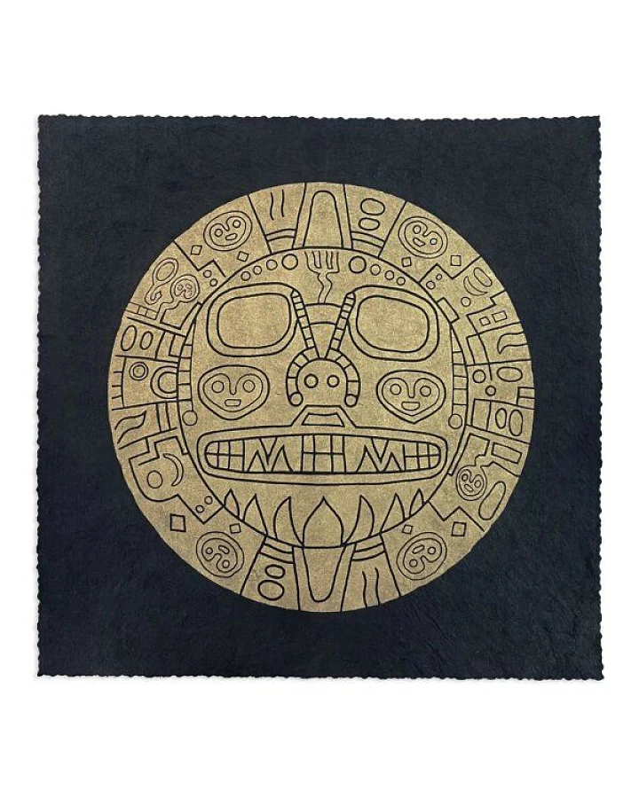Veskor Cassiopeia TIKI VIRACOCHA Heilige Geometrie Linoldruck