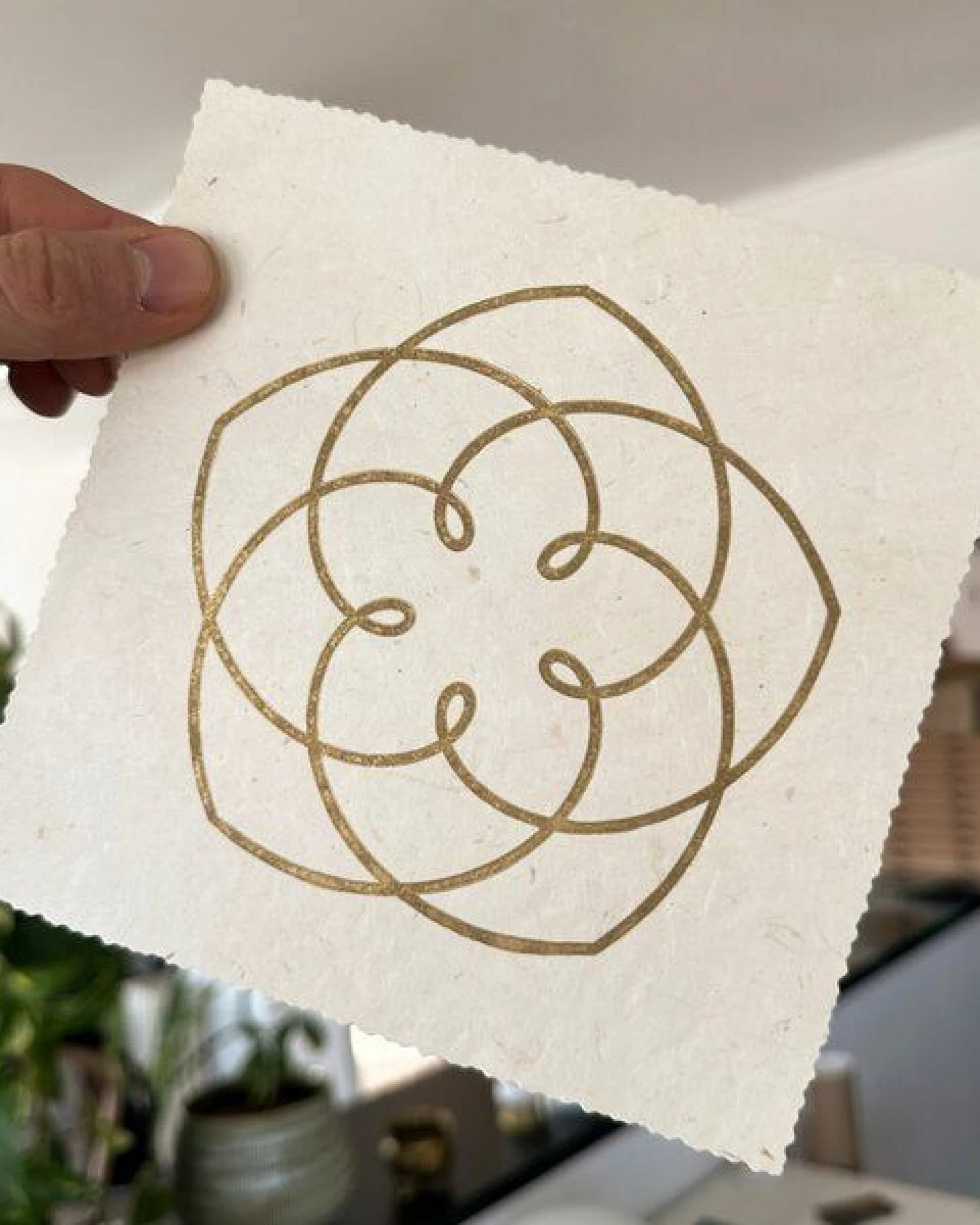 Veskor Cassiopeia VENUS FLOWER Heilige Geometrie Linoldruck – Ansicht 4