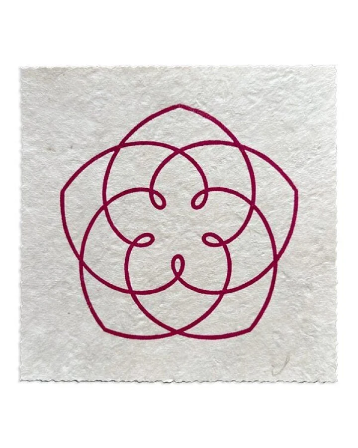 Veskor Cassiopeia VENUS FLOWER Heilige Geometrie Linoldruck