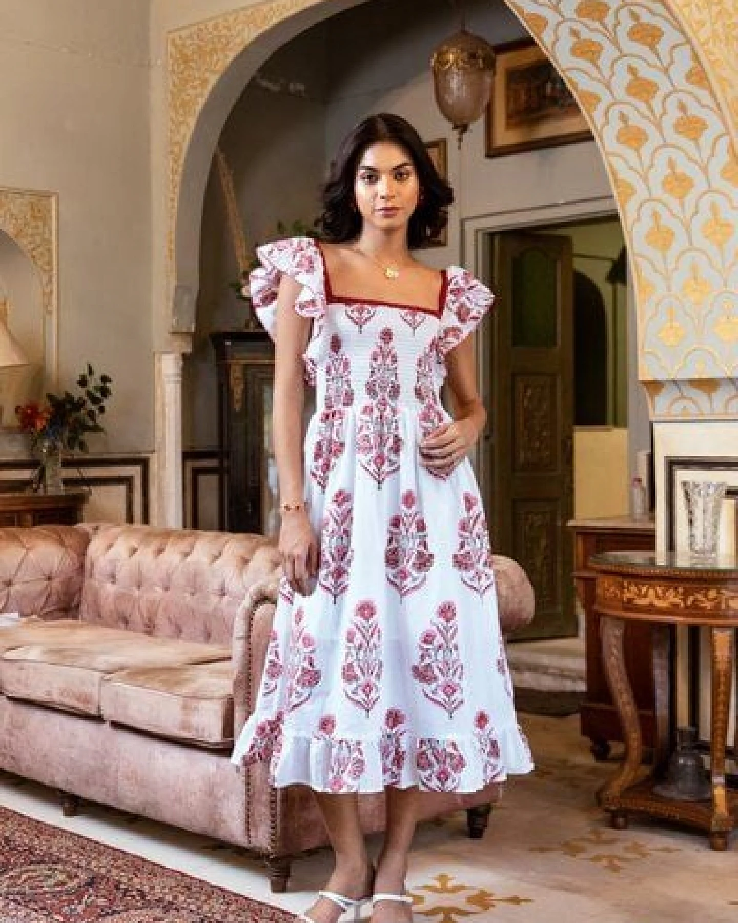 Haus of Namaste Midikleid aus Bio-Baumwolle – handbedruckt mit veganen Farben – Ansicht 2