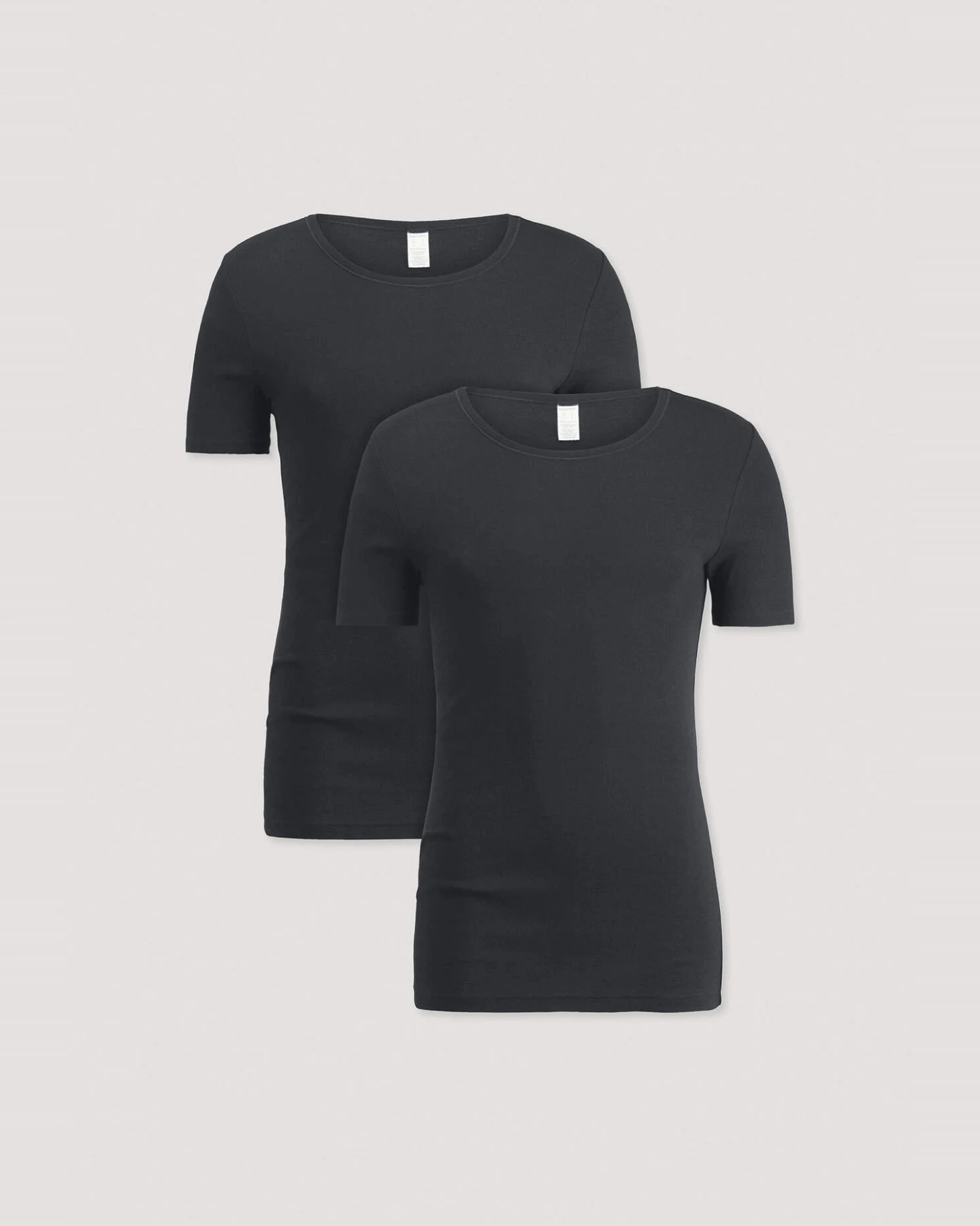 hessnatur Herren T-Shirt im 2er-Pack PURE NATURE aus Bio-Baumwolle - schwarz - Größe 6 = L – Ansicht 3