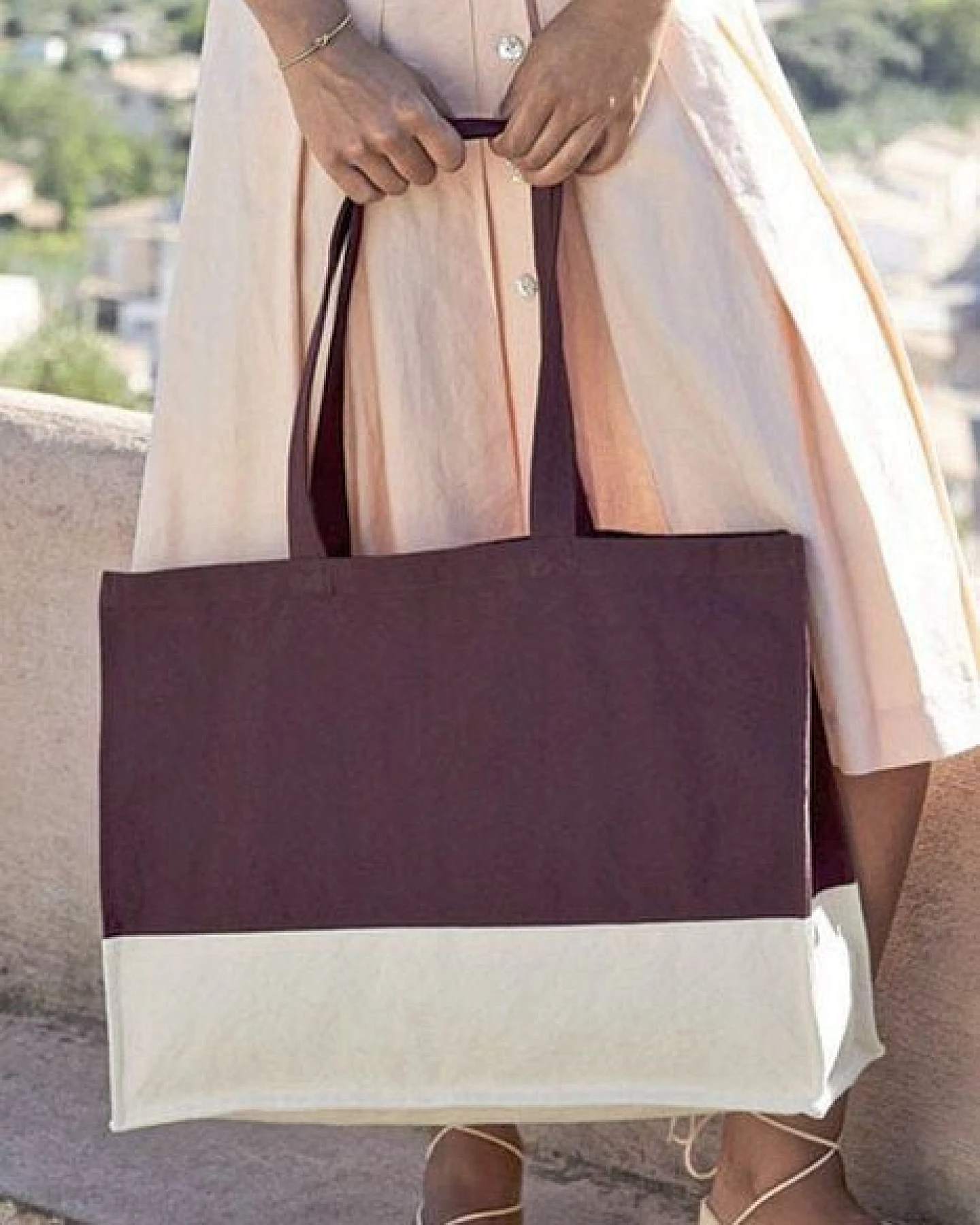 Westford Mill Tragetasche Umhängetaschen Einkaufstasche Shopper 52 x 38,5 x 16 cm zweifarbig – Ansicht 2