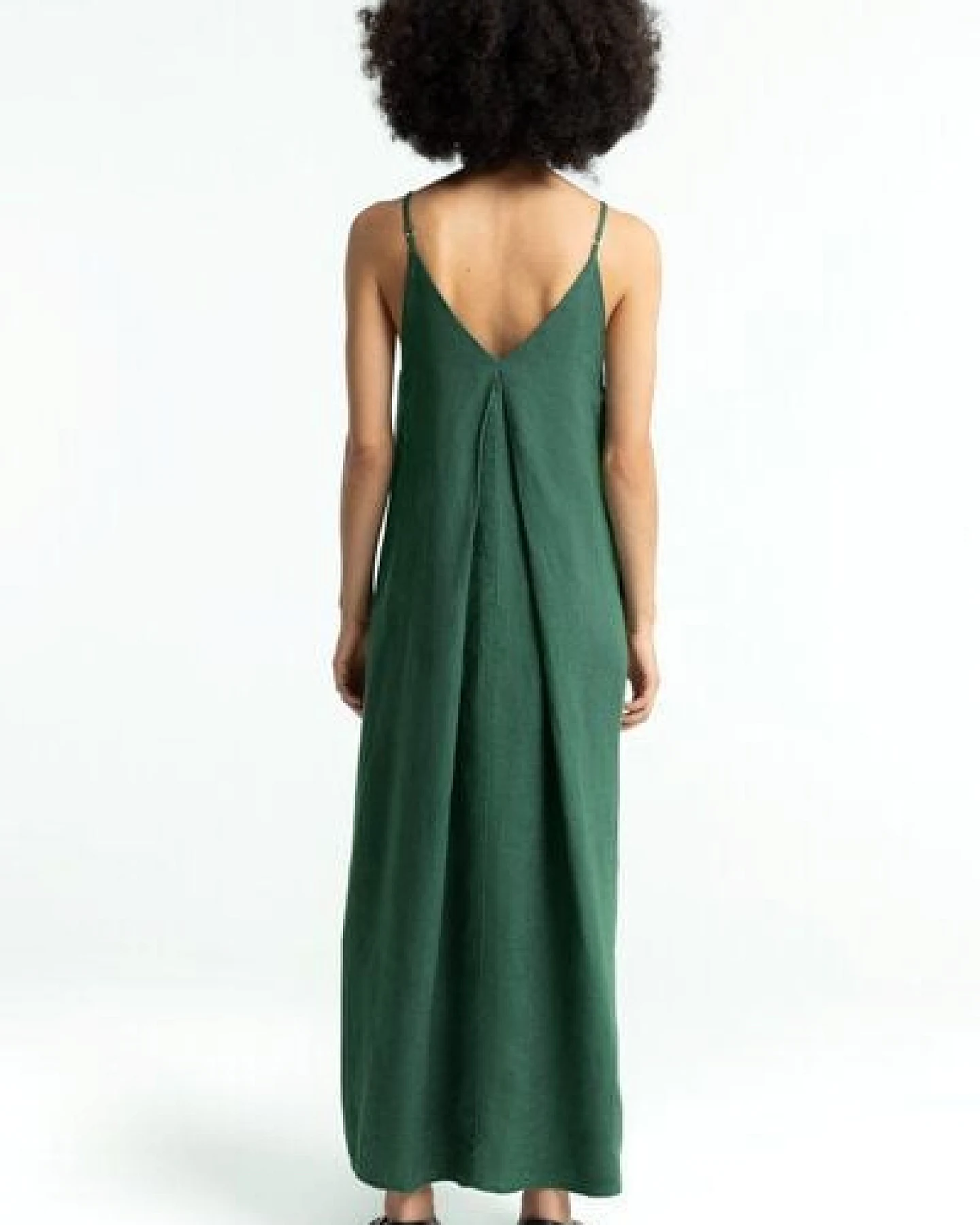 Kings Of Indigo Kleid AUBREY, Bistro Green, 100% Leinen – Ansicht 3