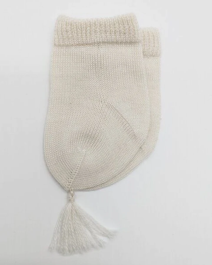 Wooliie Handgefertigte Baby-Socken aus 100 % Merinowolle – naturbelassen & ungefärbt