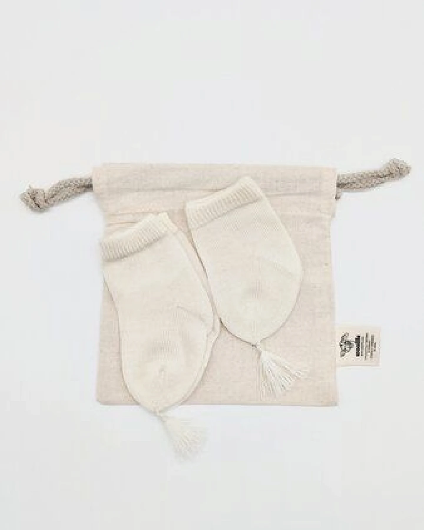 Wooliie Handgefertigte Baby-Socken aus 100 % Merinowolle – naturbelassen & ungefärbt – Ansicht 3