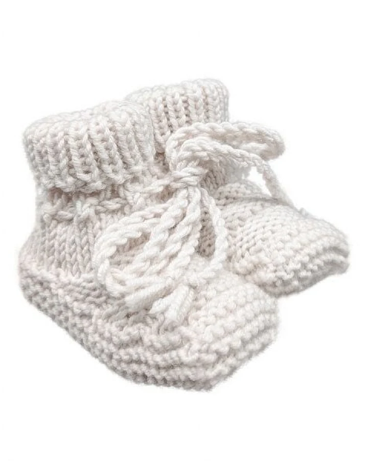 Wooliie Handgefertigte Baby-Booties aus 100 % Merinowolle – naturbelassen & ungefärbt