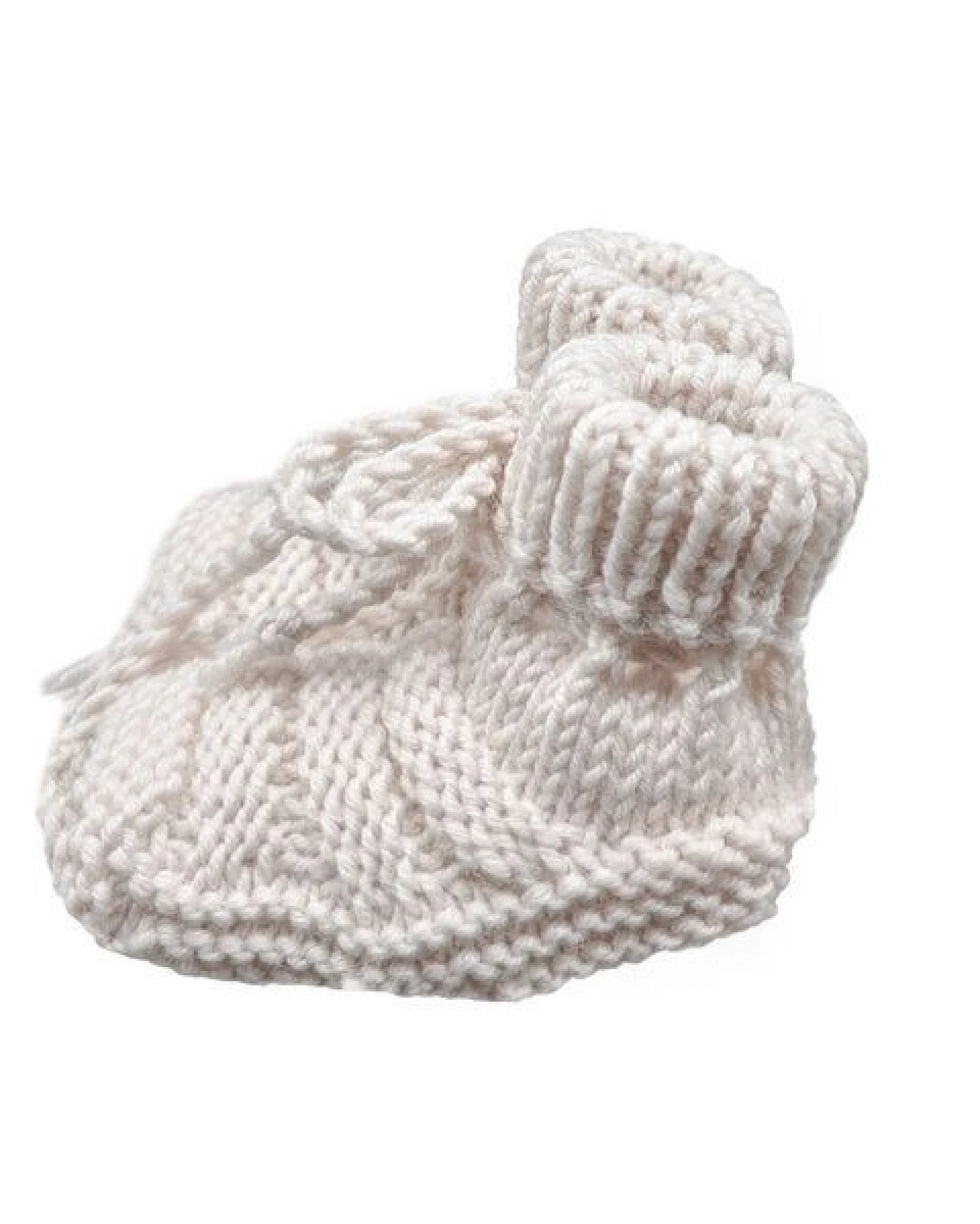 Wooliie Handgefertigte Baby-Booties aus 100 % Merinowolle – naturbelassen & ungefärbt – Ansicht 2