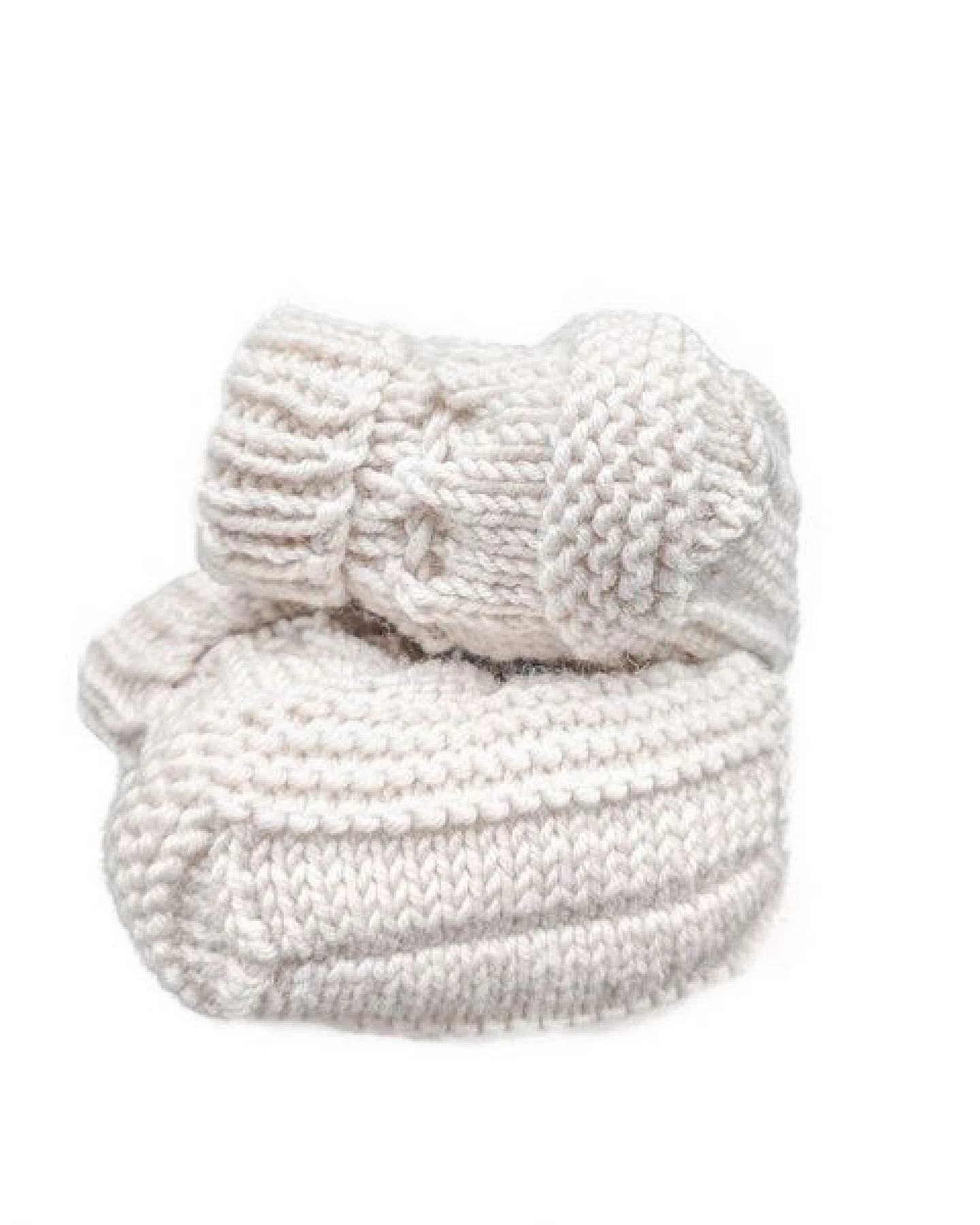 Wooliie Handgefertigte Baby-Booties aus 100 % Merinowolle – naturbelassen & ungefärbt – Ansicht 3