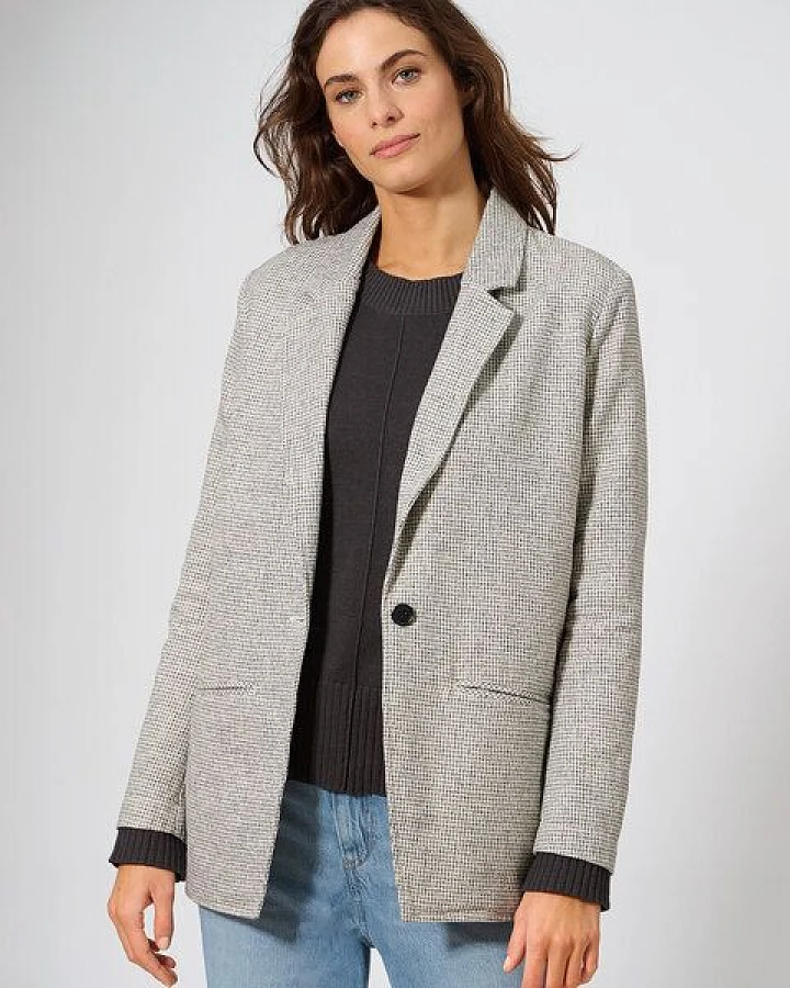 HempAge Damen Blazer Pepita Hanf/Biobaumwolle