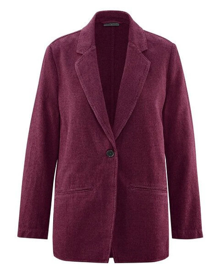 HempAge Damen Blazer Pepita Hanf/Biobaumwolle