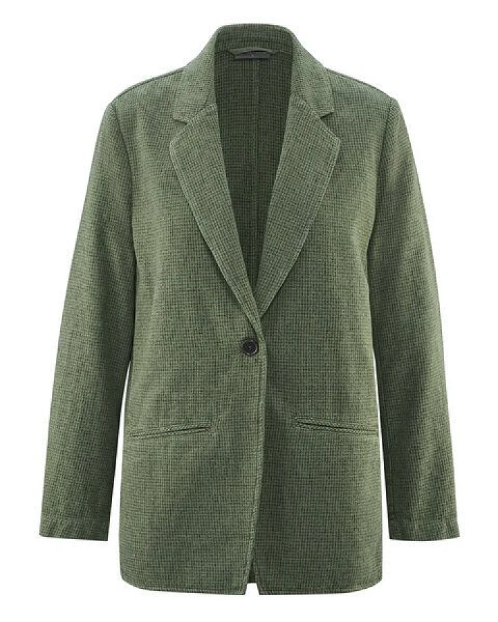 HempAge Damen Blazer Pepita Hanf/Biobaumwolle