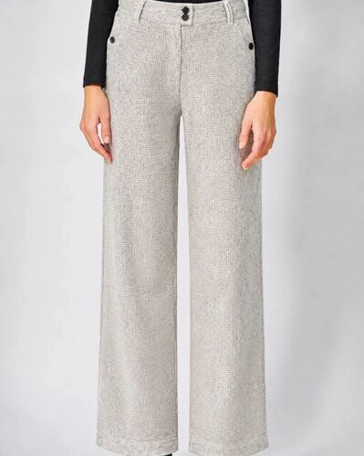 HempAge Damenhose mit Pepita-Muster Hanf/Biobaumwolle