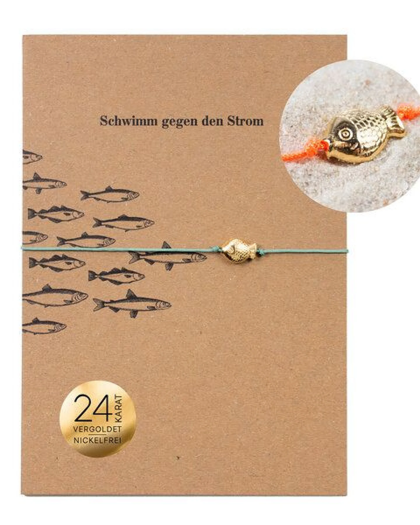 Bow & Hummingbird Armband auf Karte - Fisch - Gegen den Strom – Ansicht 2