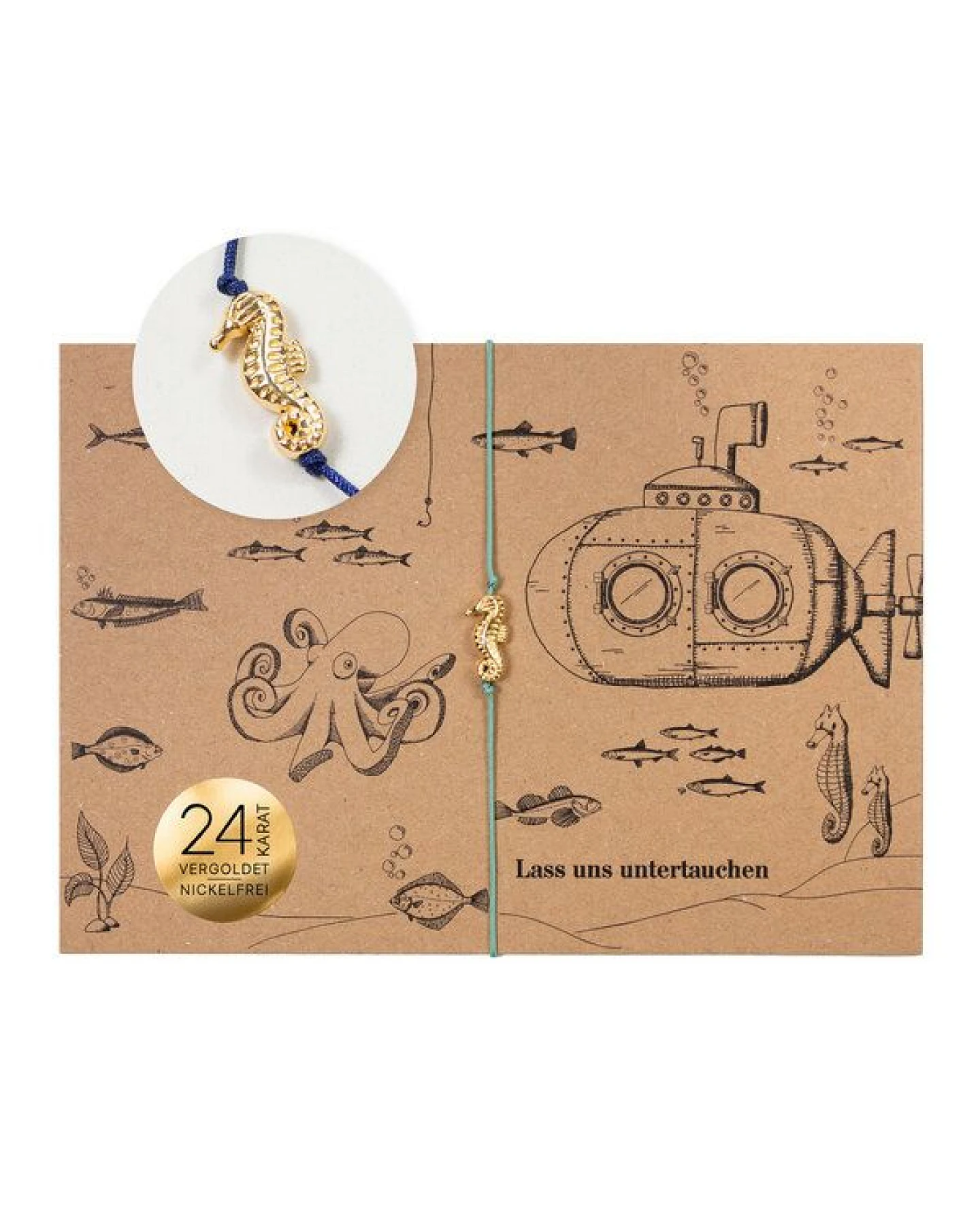 Bow & Hummingbird Armband auf Karte - Seepferdchen - Untertauchen – Ansicht 2