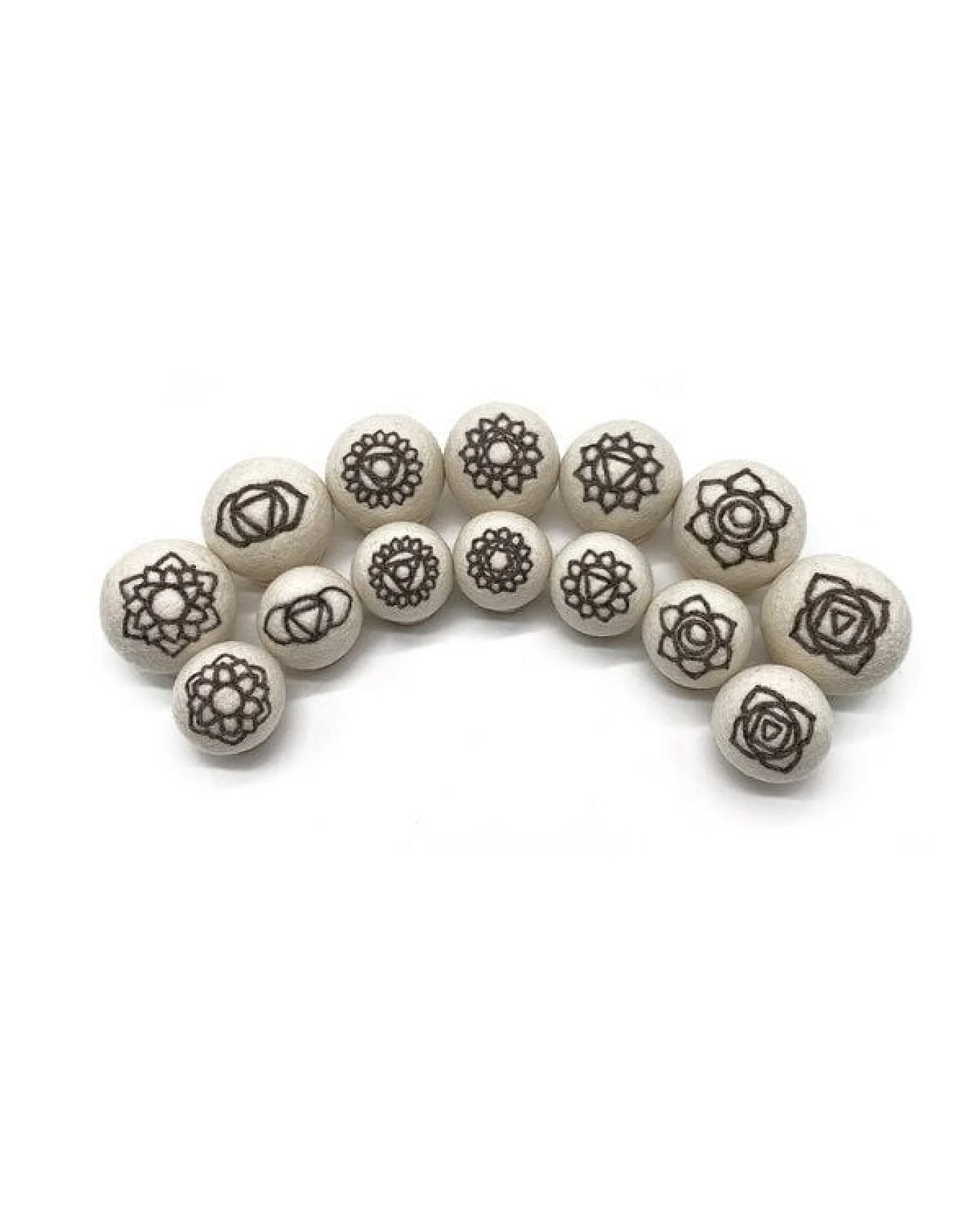 Wooliie Handgefertigte Chakra-Bälle aus 100 % naturbelassener Schurwolle – 7 Designs – Ansicht 2