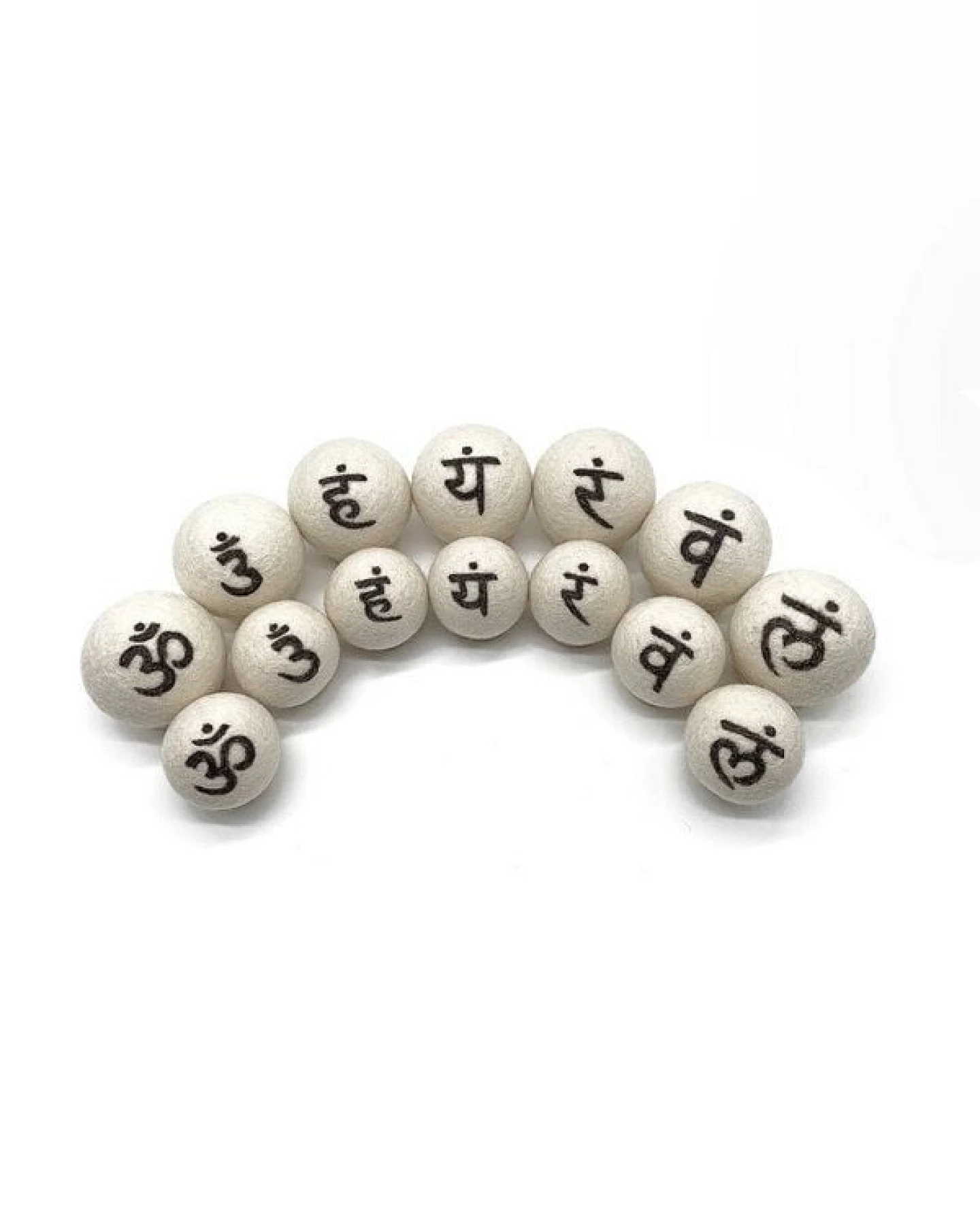 Wooliie Handgefertigte Mantra-Bälle aus 100 % naturbelassener Schurwolle – 7 Designs – Ansicht 2