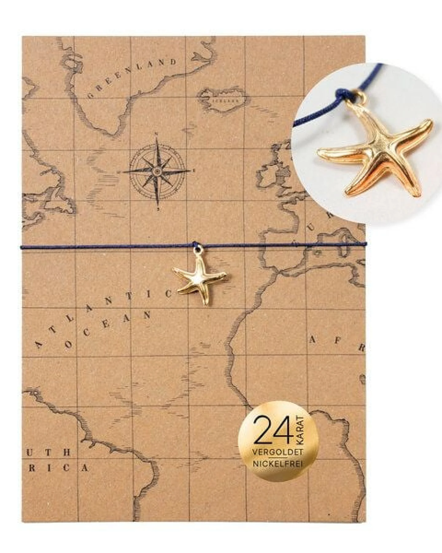 Bow & Hummingbird Armband auf Karte - Seestern - Schatzkarte – Ansicht 2